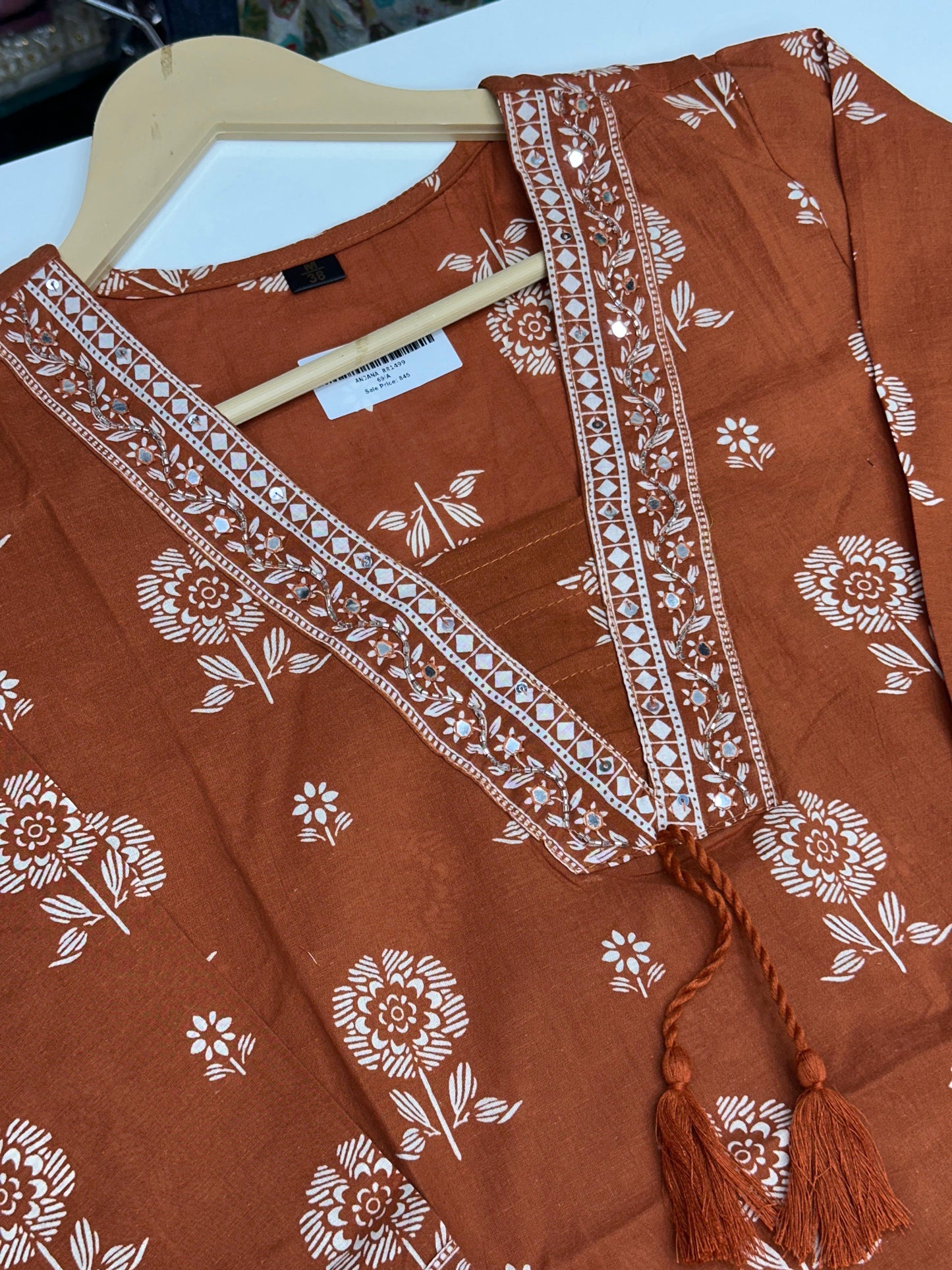 Women's Pure Cotton Floral Printed 3 Piece Kurta Set | V-Neck Straight Kurti with Pant and Dupatta RR1499