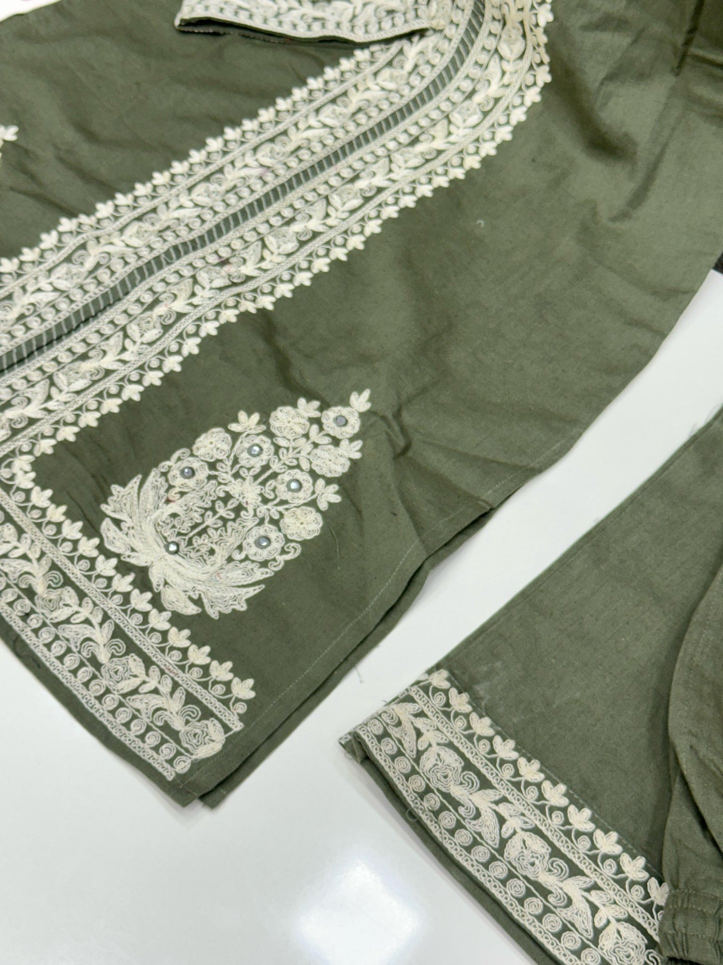 Pure Cotton 2-Piece Co-Ord Set with Red Embroidery - Summer & Sawan Special Edition
