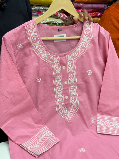 Women's Pure Cotton 3-Piece Kurta Set | Embroidered Farshi Salwar Suit with Tie-Dye Dupatta | Ethnic Wear