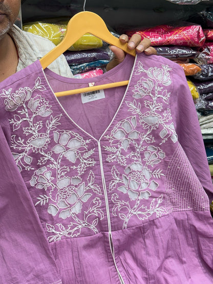 3-Piece Front-Cut Frock Kurta Set with Divider and Dupatta
