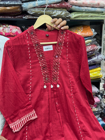 Pure Cotton A-Line 3-Piece Kurta Set | Elegant Everyday & Festive Wear