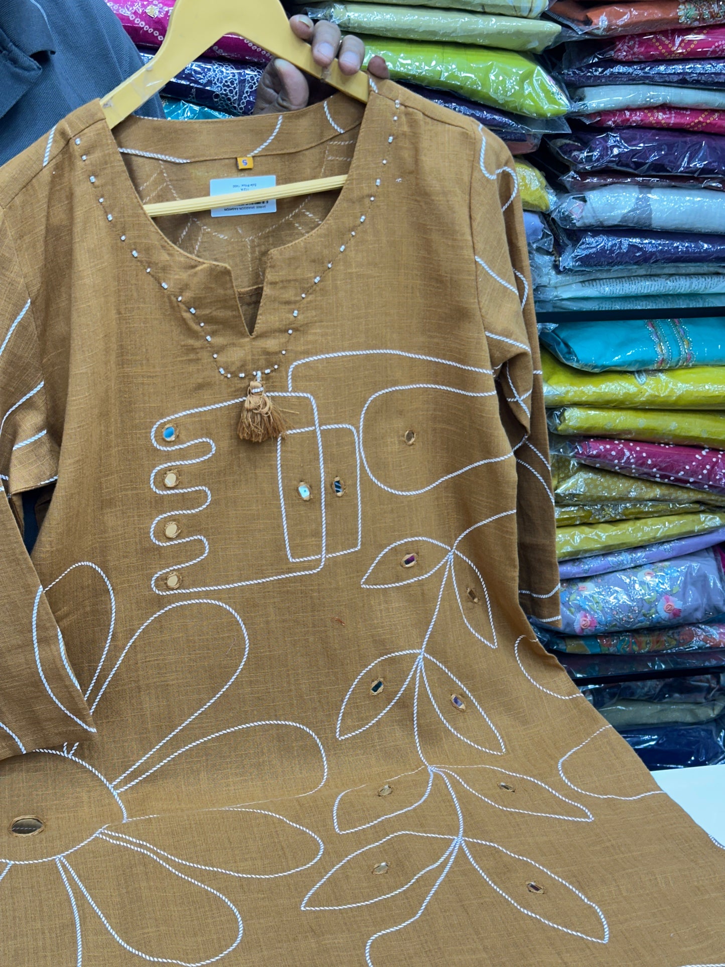 Pure Cotton Abstract detailing 3-Piece Suit Set with Dupatta – Kurta, Bottom & Dupatta
