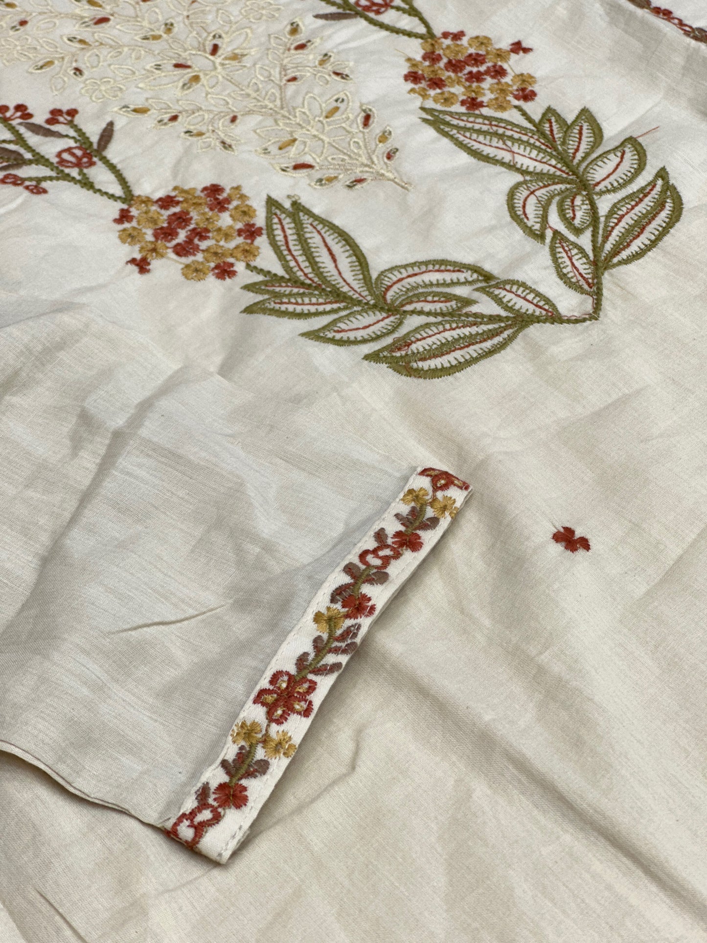 Pure Cotton Hand Embroidered Kurta Set for Women | 3-Piece  Suit in pastel Colors | Comfortable Simple Office Wear