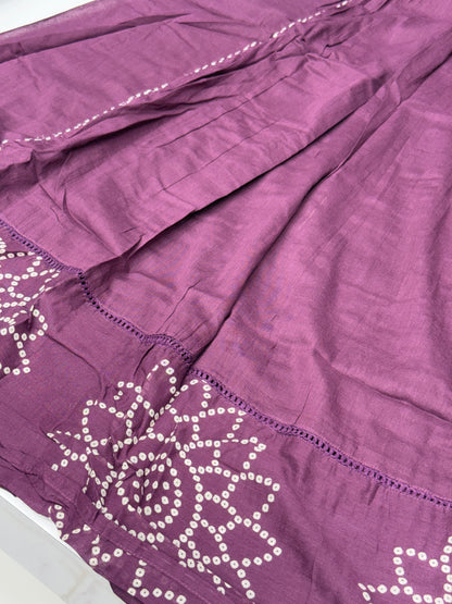3 piece Bandhani kurta set in premium cotton fabric with mirror work detailing beautiful shades perfect for casual and office wear RR1488