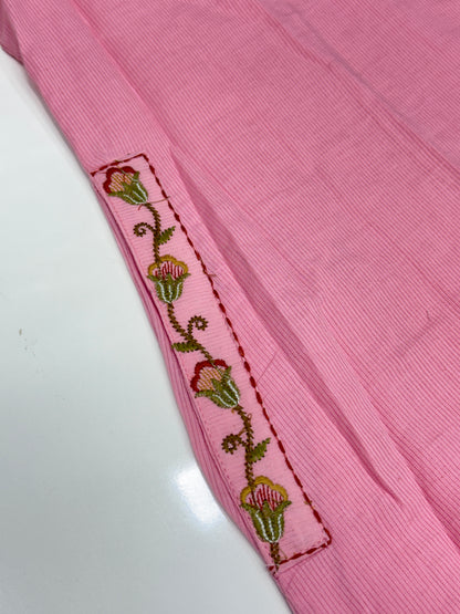Pure Cotton 3-Piece Kurta Set with Embroidery & Lace Work | Comfortable Summer Aesthetic Ethnic Wear for Women