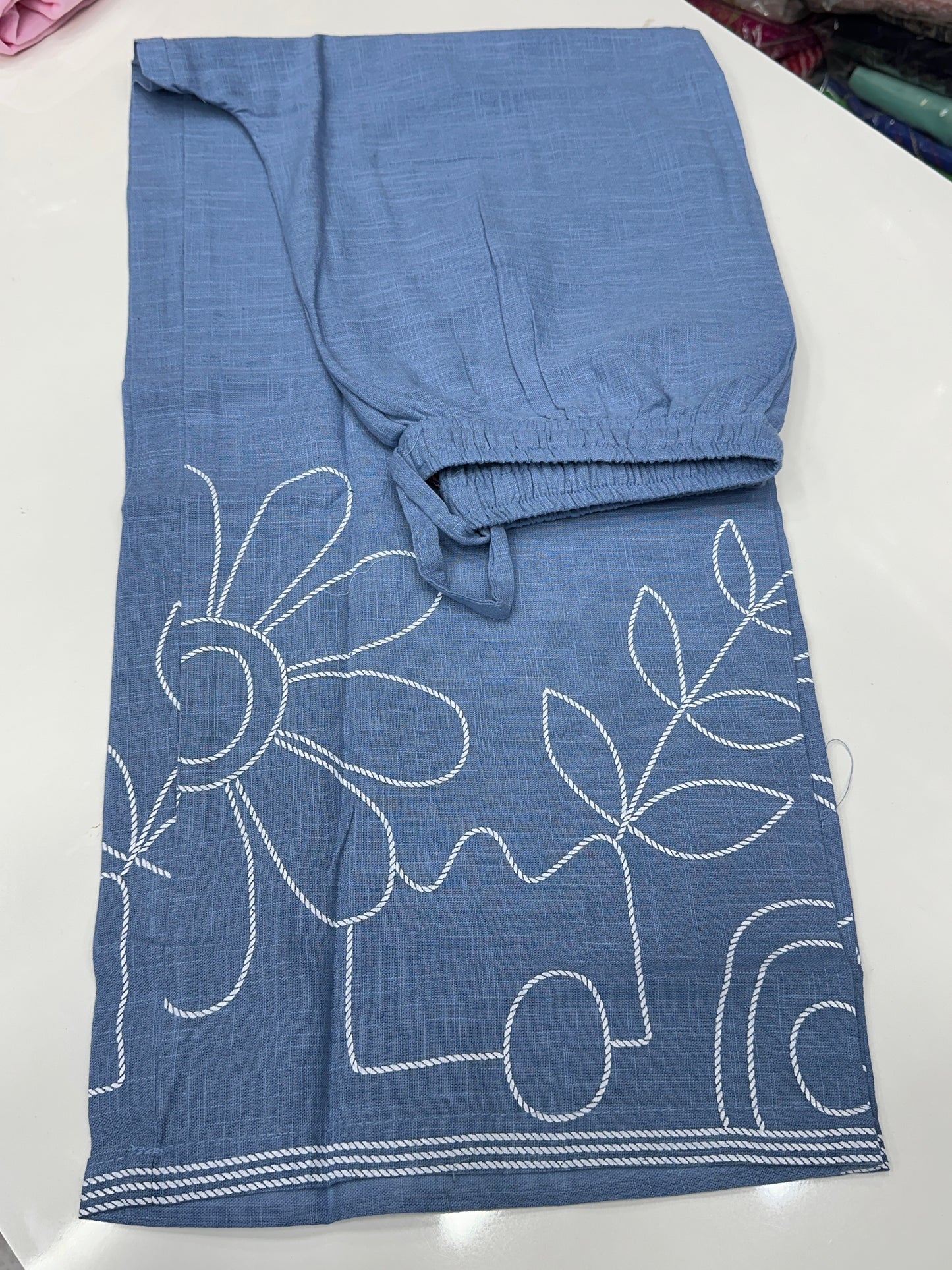 Pure Cotton Abstract detailing 3-Piece Suit Set with Dupatta – Kurta, Bottom & Dupatta