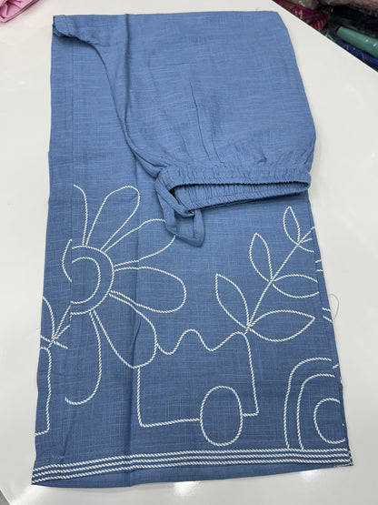 Pure Cotton Abstract detailing 3-Piece Suit Set with Dupatta – Kurta, Bottom & Dupatta