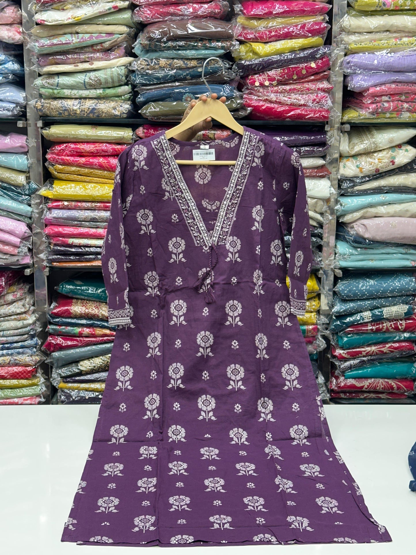 Women's Pure Cotton Floral Printed 3 Piece Kurta Set | V-Neck Straight Kurti with Pant and Dupatta RR1499