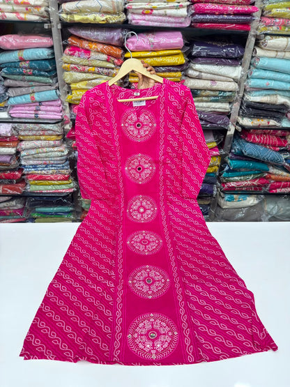 Pure Cotton Bandhani Print 3-Piece Kurta Set with Loose Pants & Dupatta | Sawan Special Affordable Summer Suit for Women