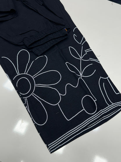 Pure Cotton Abstract detailing 3-Piece Suit Set with Dupatta – Kurta, Bottom & Dupatta