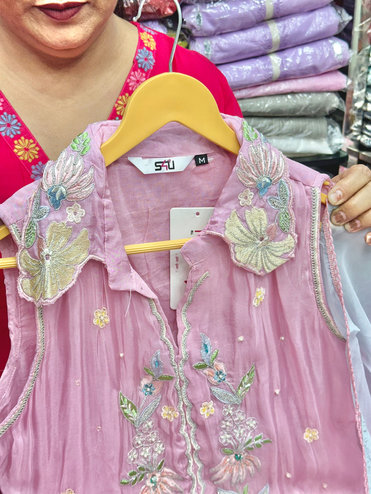 Pure Silk Short Kurti with Farshi Salwar & Handwork Festive Party Wear Set