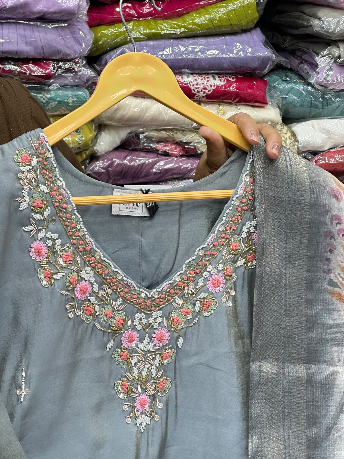 Festive Party Wear Muslin Kurta with Dupatta – Handcrafted Detailing & Digital Print 3-Piece Suit