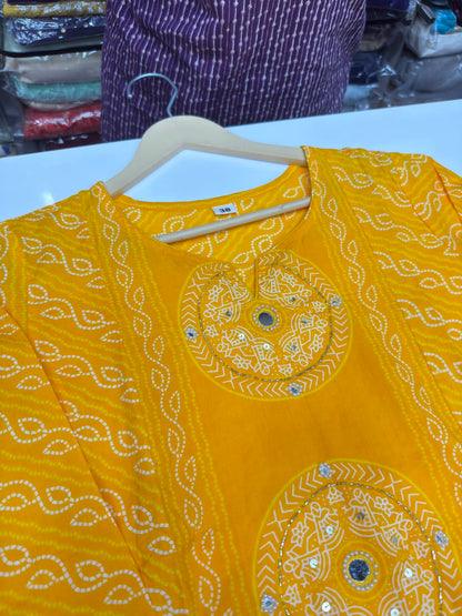 Pure Cotton Bandhani Print 3-Piece Kurta Set with Loose Pants & Dupatta | Sawan Special Affordable Summer Suit for Women