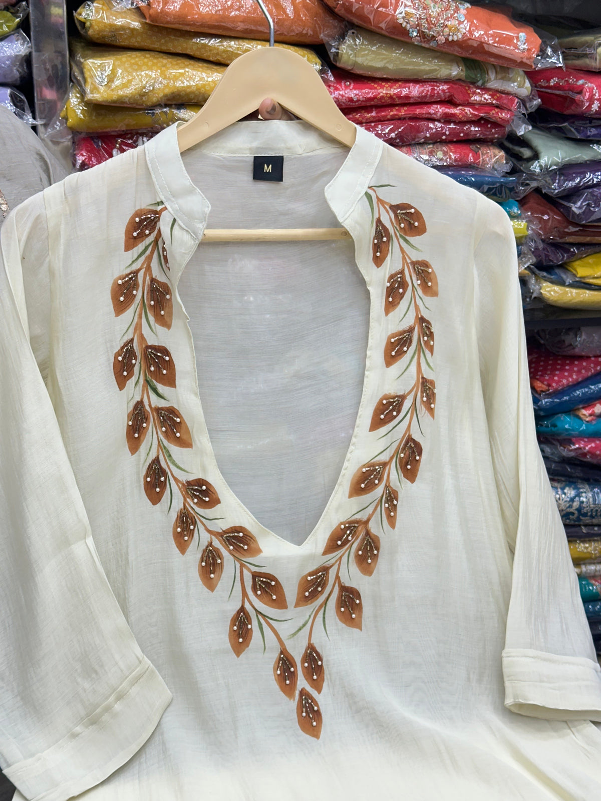 Pure Mul Chanderi 3-Piece Suit Set with Designer Divider Pants | Festive & Party Wear