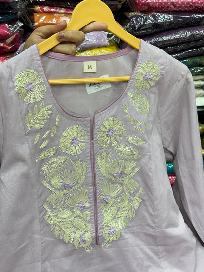 Pure cotton 3 piece with gota patti detailing