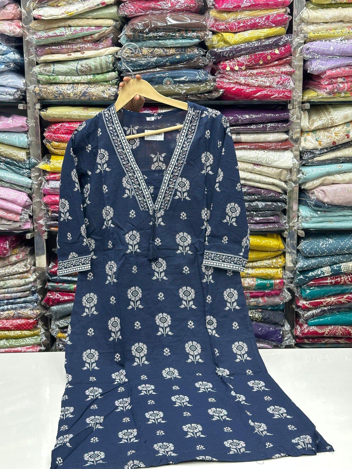 Women's Pure Cotton Floral Printed 3 Piece Kurta Set | V-Neck Straight Kurti with Pant and Dupatta RR1499