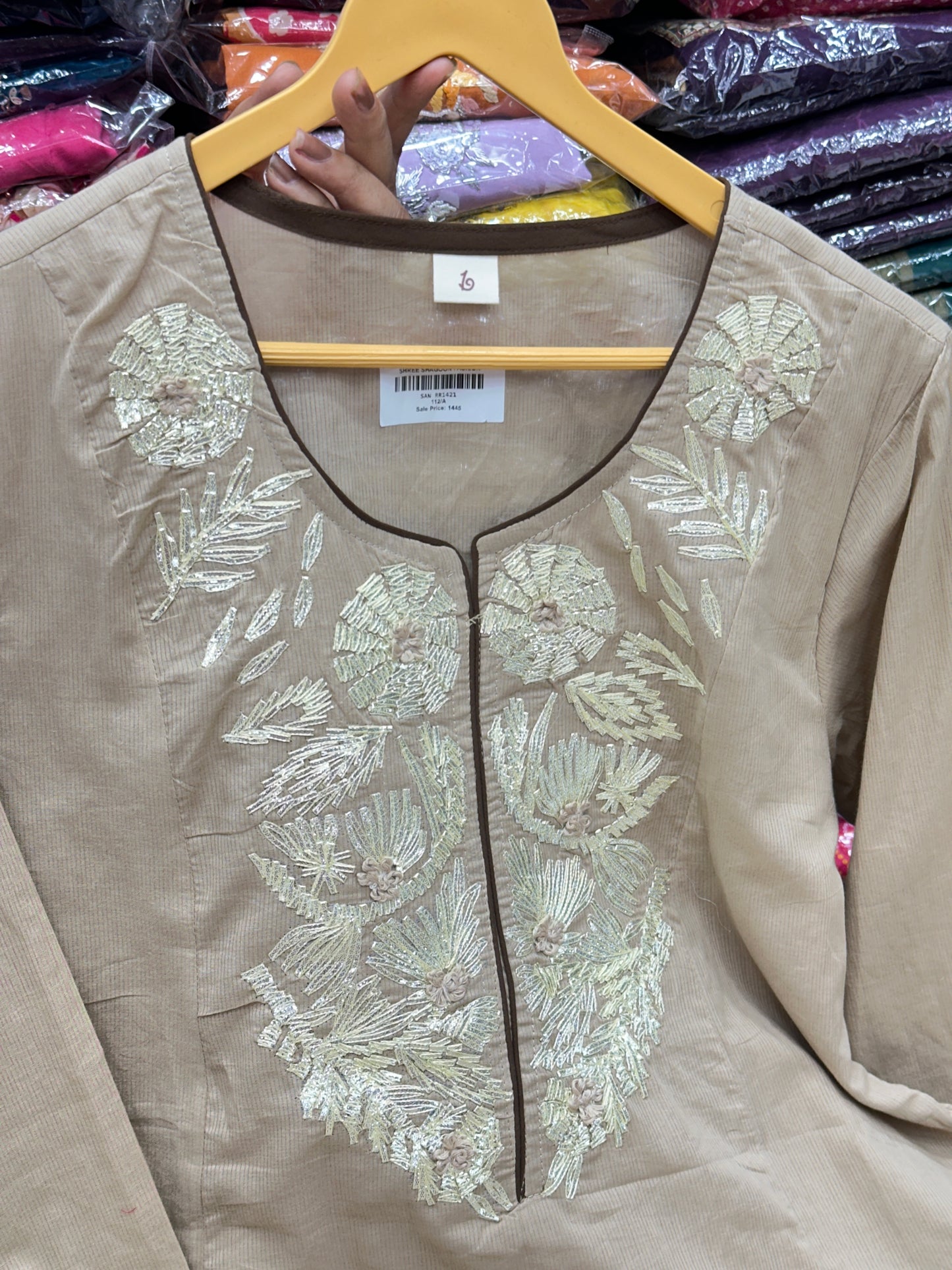 Pure cotton 3 piece with gota patti detailing
