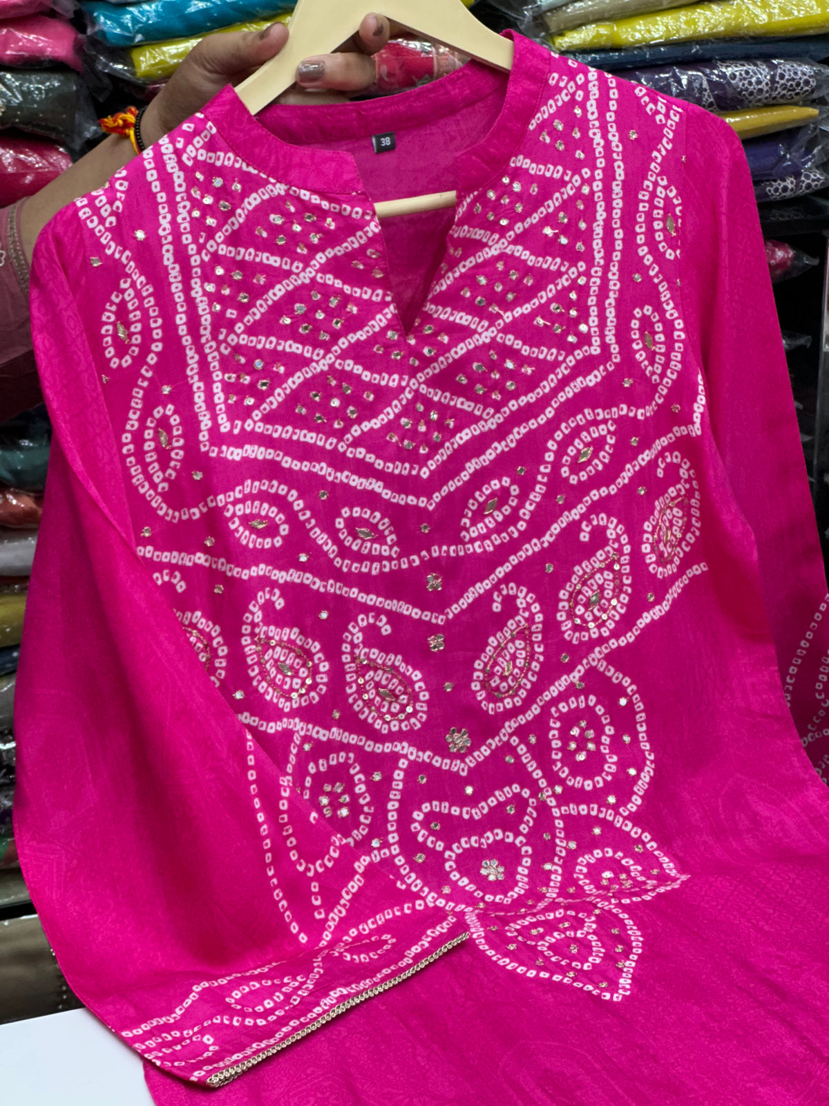 Festive Wear Pure Crepe Bandhani Kurta Set for Women | Comfortable Ethnic Wear