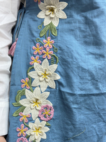 3 piece trending Pure Cotton Co-ord Set with Vest and Floral detailing perfect for casual and outgoing vacations