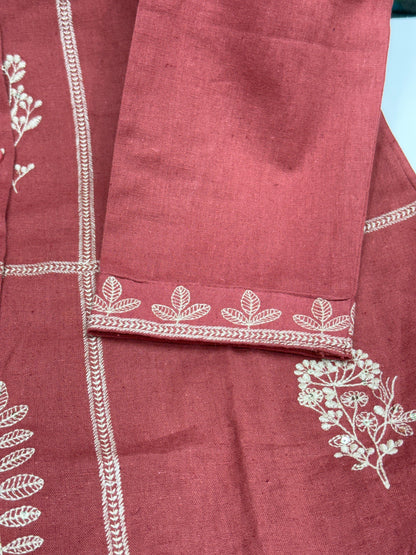 Pure cotton trendy Co-ord set in shirt pattern with thread work detailing on shirt and loose pants comfortable for summers