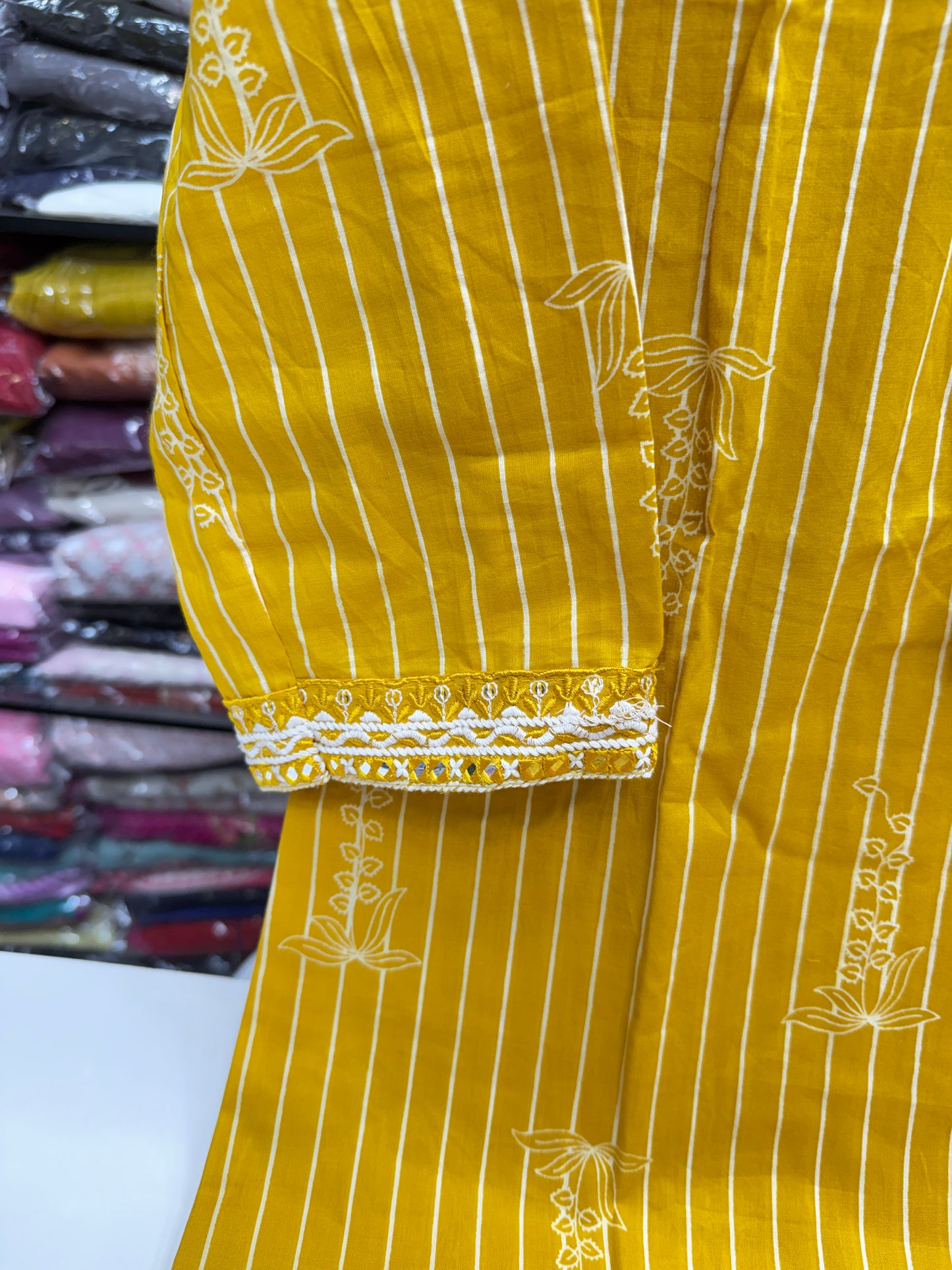 Women's Pure Cotton Printed 3-Piece Kurta Pant Set with Dupatta | Summer Comfort Ethnic Suit with Lace Work & Tassel Detailing RR1494