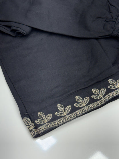 Pure cotton trendy Co-ord set in shirt pattern with thread work detailing on shirt and loose pants comfortable for summers