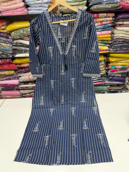 Women's Pure Cotton Printed 3-Piece Kurta Pant Set with Dupatta | Summer Comfort Ethnic Suit with Lace Work & Tassel Detailing RR1494