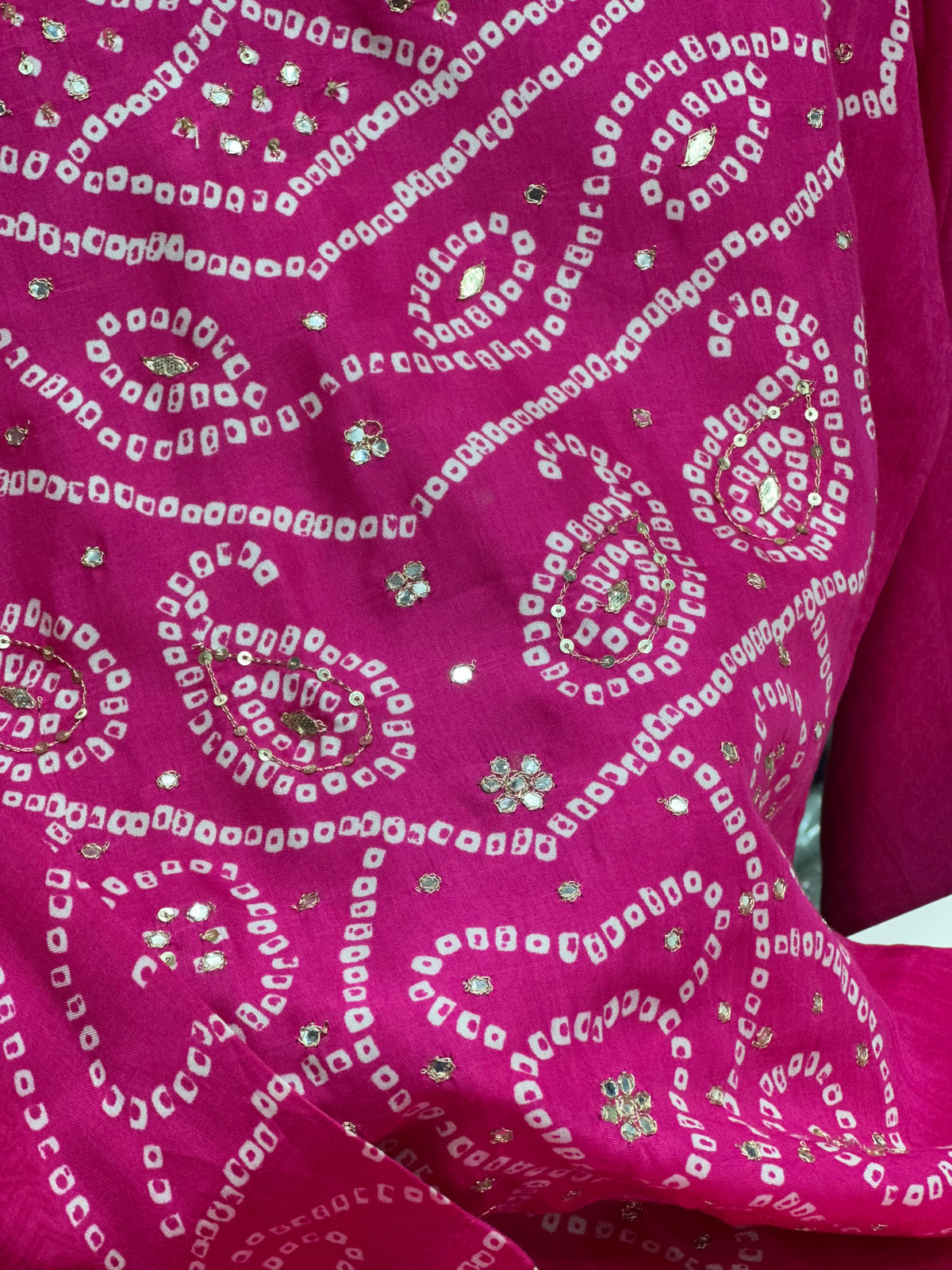 Festive Wear Pure Crepe Bandhani Kurta Set for Women | Comfortable Ethnic Wear