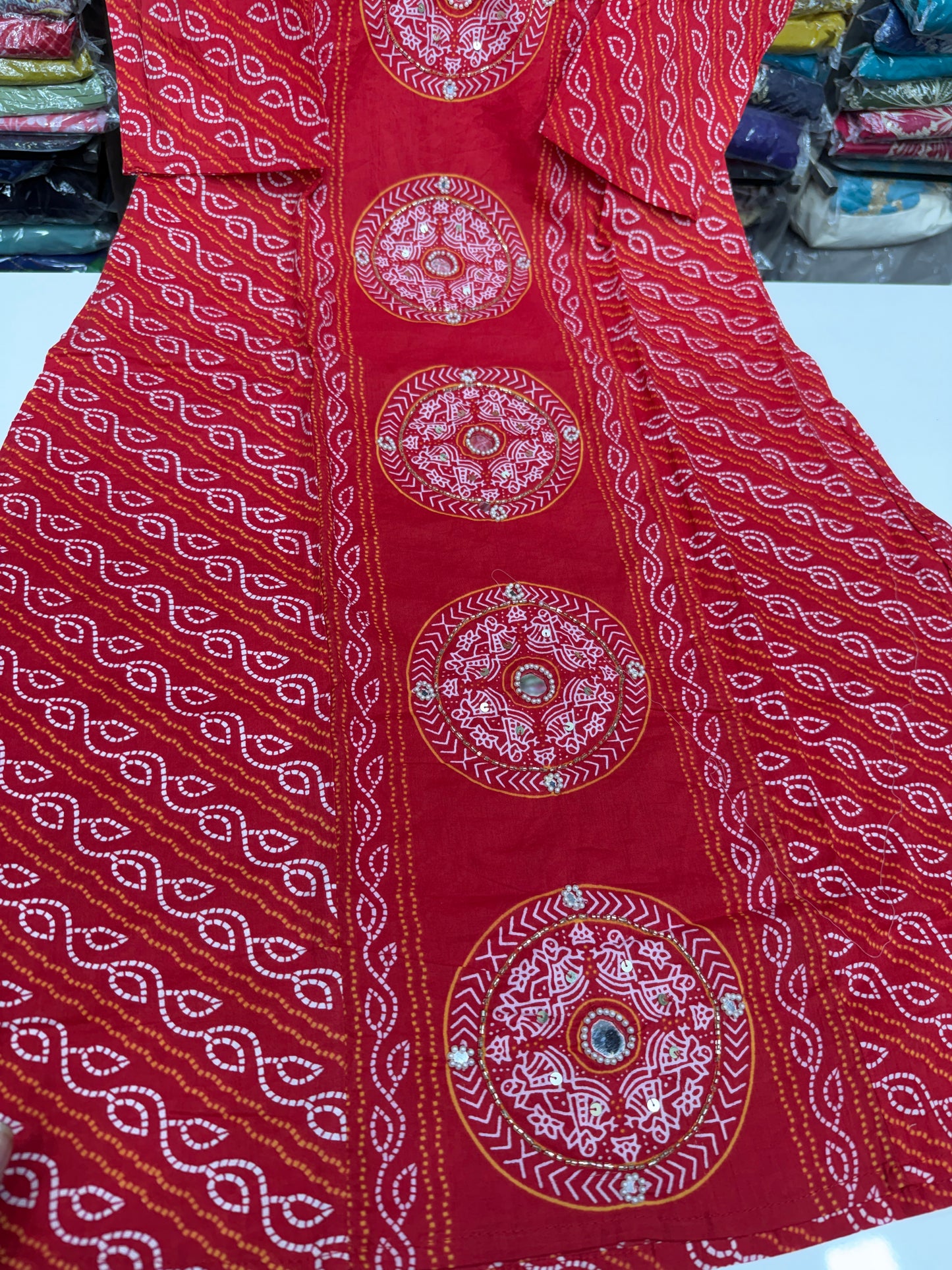 Pure Cotton Bandhani Print 3-Piece Kurta Set with Loose Pants & Dupatta | Sawan Special Affordable Summer Suit for Women