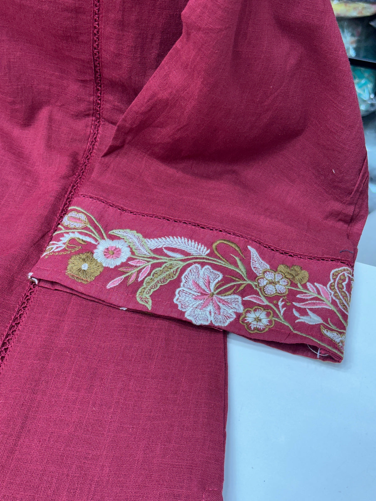 Pure Cotton 3 Piece Farshi Salwar Suit with thread work detailing