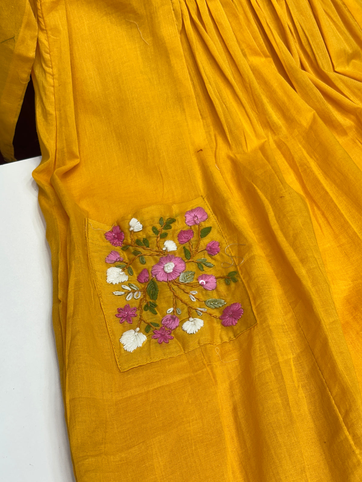 Yellow Mul Cotton 3-Piece Kurta Set With Floral Embroidery And Luse Plazo With  Dupatta | Premium Summer Ethnic Wear for Women aesthetic article for outgoing RR1600