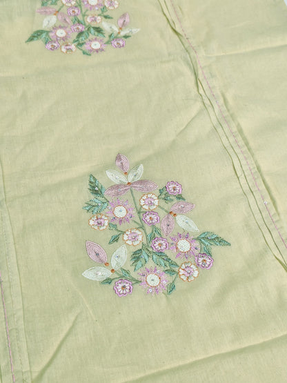 3 piece kurta set in premium cotton fabric with thread work detailing beautiful icecream shades perfect for casual and office wear RR1486
