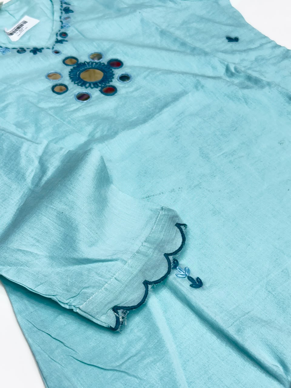 Pure Cotton  3-Piece Kurta Set with Loose Pants & Dupatta , mirror and thread work | Sawan Special Affordable Summer Suit for Women RR1484
