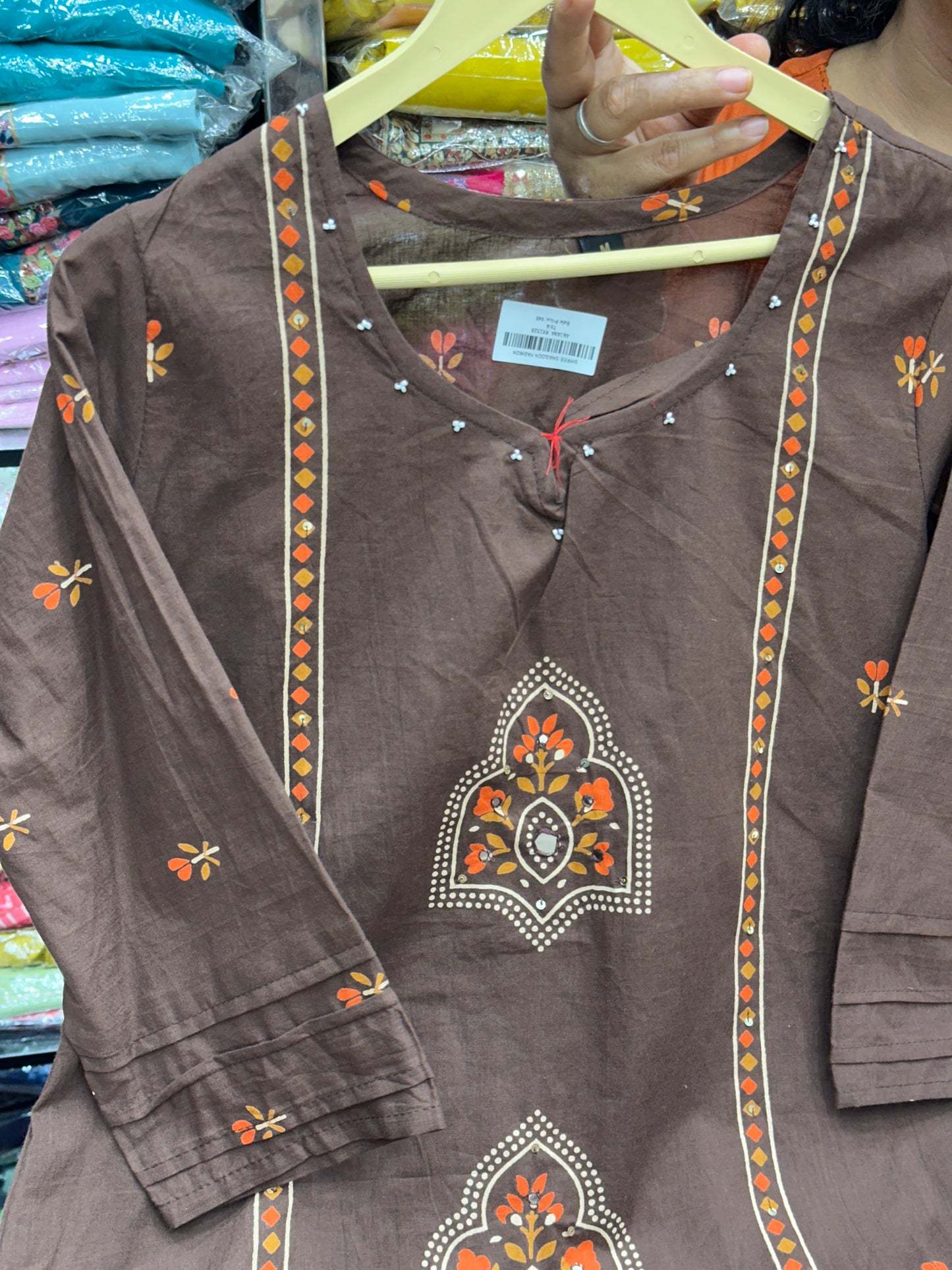 Block printed pure cotton Kurta Set with Pants & Dupatta RR1528