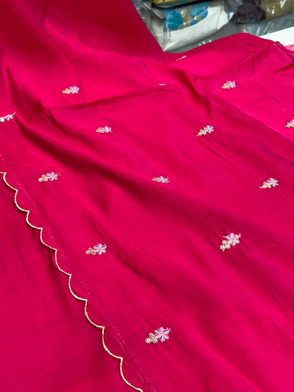 Designer Pure Mul Chanderi Zari Work Anarkali Kurta Set | 3-Piece Festive & Party Wear Ethnic Suit⁠