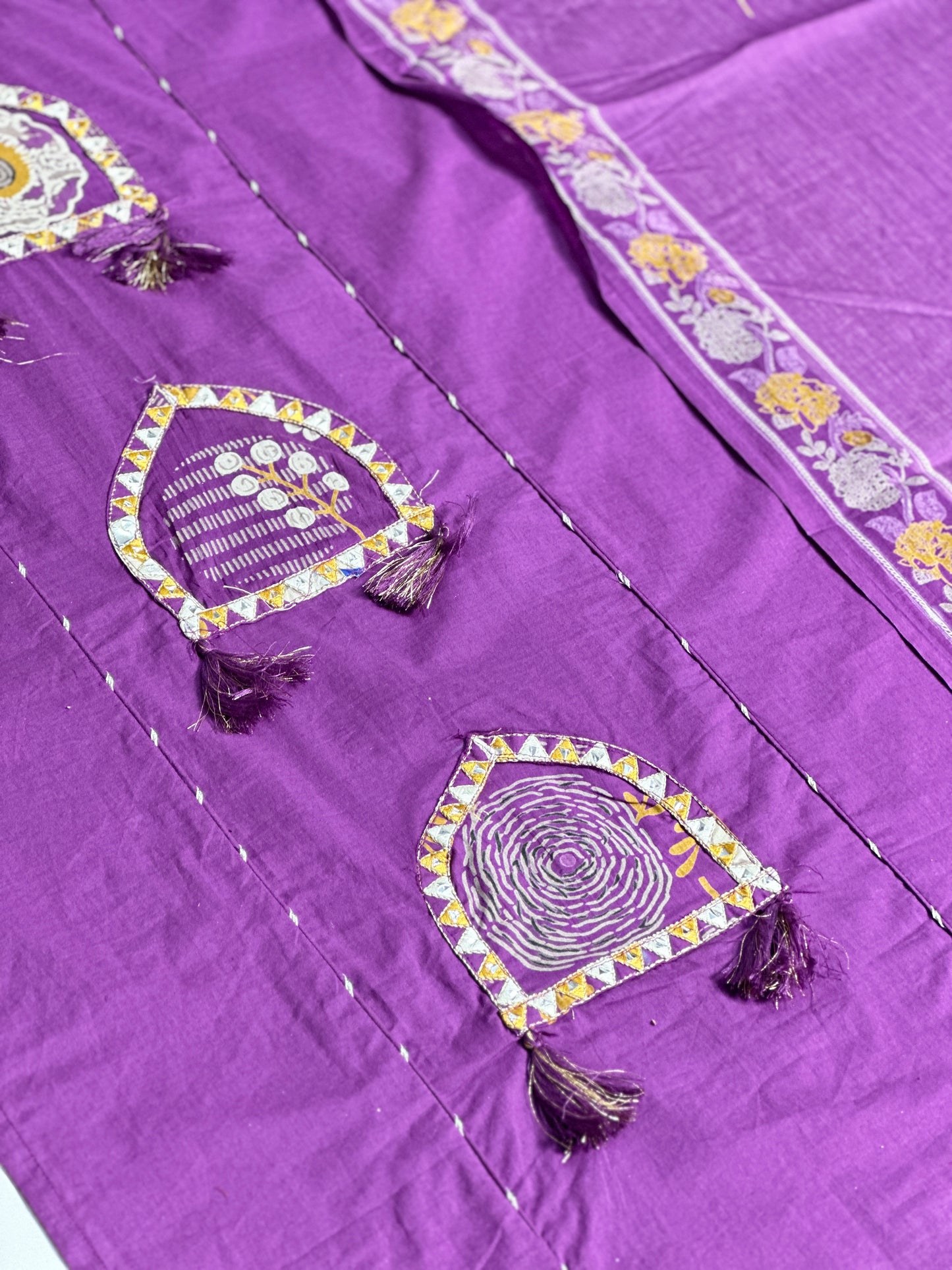 Pure Cotton Semi Formal Straight Suit With Beautiful Embroidery work on Designer Neck RR1322-Purple