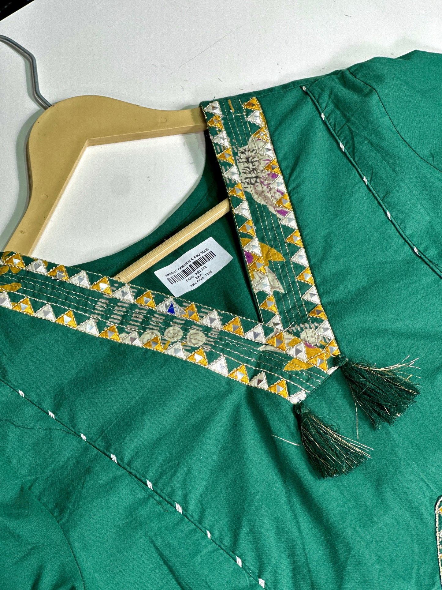 Pure Cotton Semi Formal Straight Suit With Beautiful Embroidery work on Designer Neck RR1322-Green