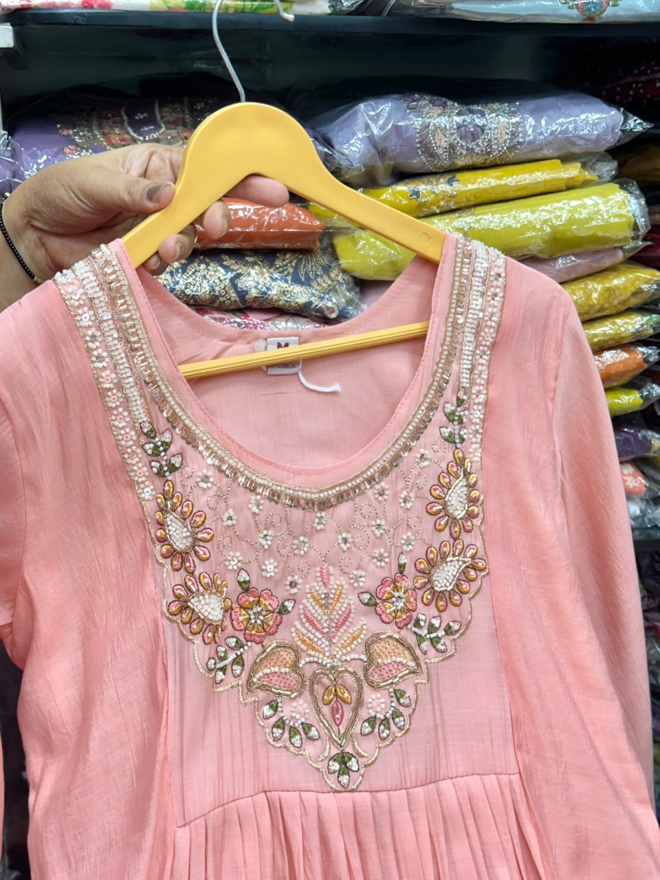 Pure Mul Chanderi A-Line 3-Piece Suit Set with Lace Dupatta - RR1645