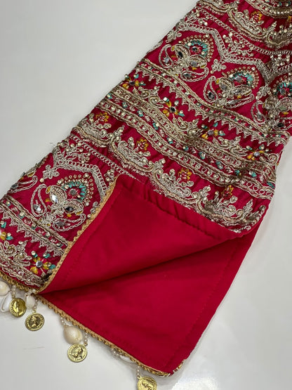 3-Piece Silk Sharara Set with Heavy Work Jacket and Blouse