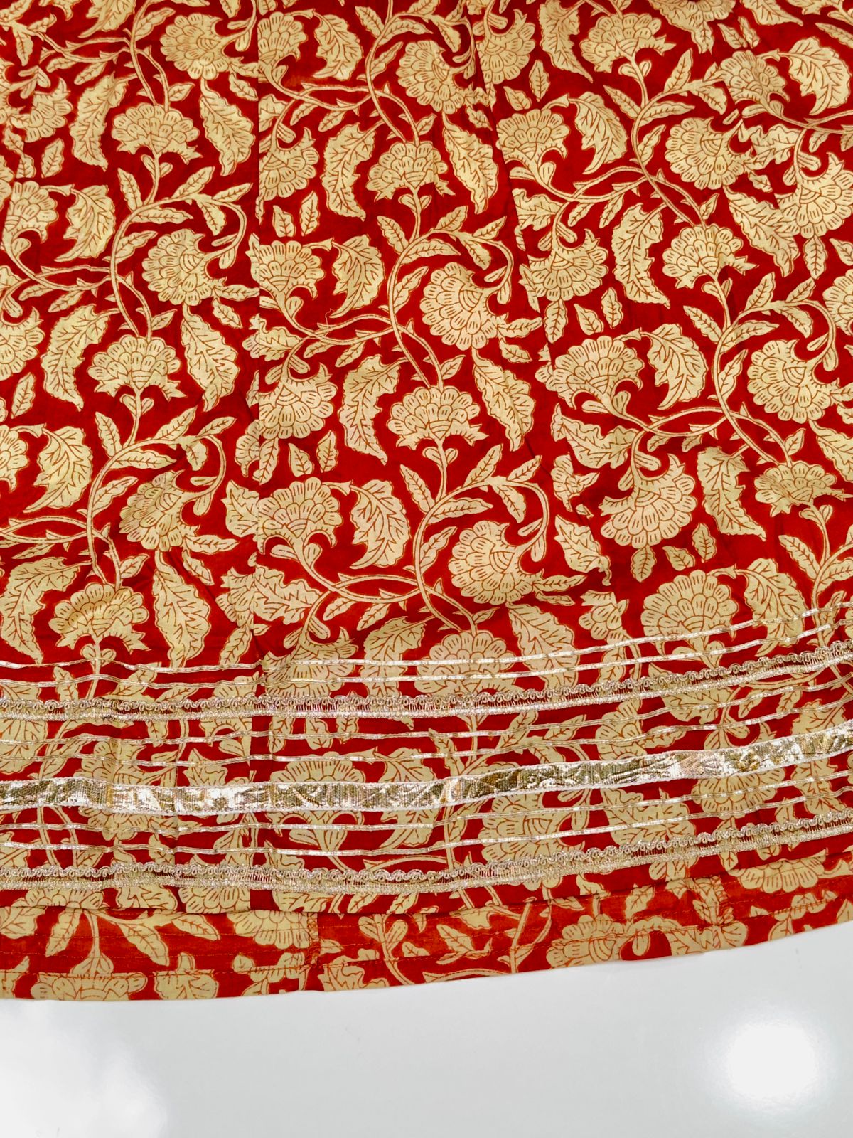 Floral Rust, Mustard Yellow Angrakha Semi Formal Embroidered Pure Cotton Full Flair Anarkali Gown With Beautiful Duppata And Bottom (RR1314-rust-mustard-yellow )